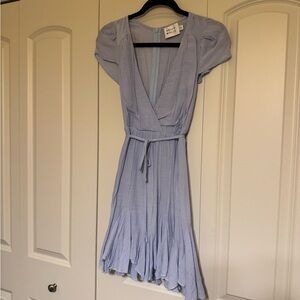 Elegant Light Blue Wrap Dress (worn once)